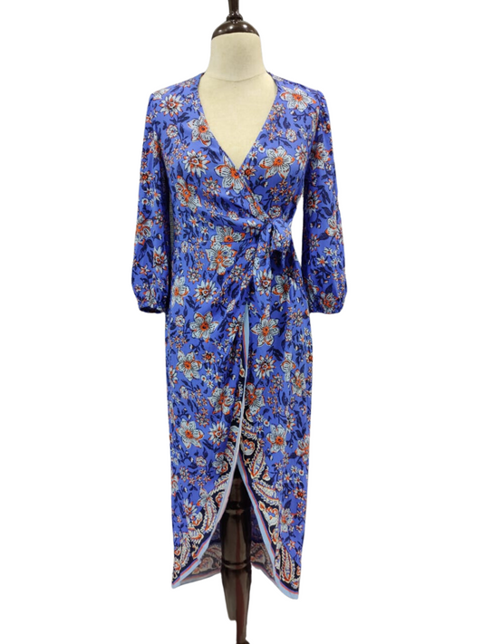 ZARA Blue Floral Wrap Dress | Relove